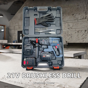 Trapano Avvitatore a Percussione Elettrico Brushless a Batteria agli Ioni di Litio 20V 21V, Set con Mandrino SDS da 26mm, Industriale, Senza Fili, Rotativo, Fai-da-te - Product Image 2