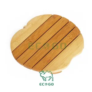 Salvamanteles de madera Natural de bambú de madera de alta calidad, alfombrillas y almohadillas elegantes, posavasos para protección de mesa, alfombrilla para maceta - Product Image 1