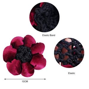 Cubierta de <span class=keywords><strong>moño</strong></span> de pelo para mujer, red elástica de ganchillo, redecilla para el pelo, <span class=keywords><strong>malla</strong></span> de punto, Red de estilo elástico profesional para mujer - Product Image 5