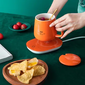 热卖便携式15w通用串行总线智能恒温55度新型自动咖啡杯家用办公室取暖器绿色杯子接受来样定做
