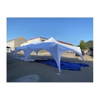 Tente de réception extérieure en PVC extensible blanche 12m x 6m, durable, portable, avec structure en aluminium, résistante aux UV quatre saisons, >3000mm, pour mariage