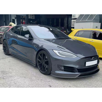 Kit carrosserie large en fibre de carbone pour Tesla Model S 2017 - Lame avant, lames arrière, aileron arrière, jupes latérales