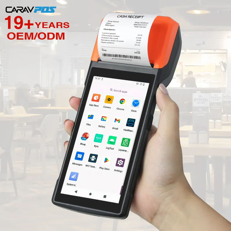 Nieuwe Android 13 8 Core Handheld Smart Pos Printer Mini Handheld Facturering Machine Touchscreen Kassa