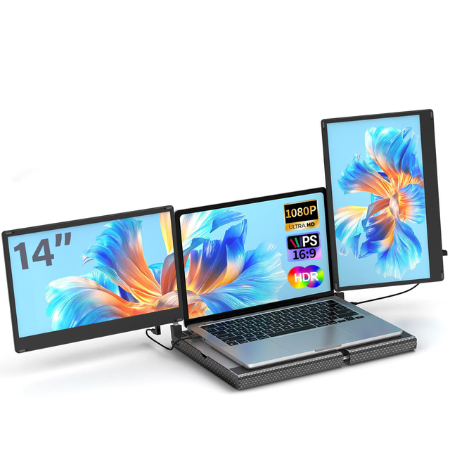 New Portable Laptop Expandable 1080P LCD Display 14 Inch Dual Monitor Extension Screen Type-C Power Interface