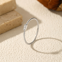 Bagues en Moissanite Empilables Géométriques Torsadées Exquises en Argent Sterling 925, Bijoux Fins Tendance pour Femme, Idéales au Quotidien