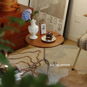 <span class=keywords><strong>Table</strong></span> d'appoint <span class=keywords><strong>ronde</strong></span> en acier inoxydable, petite <span class=keywords><strong>table</strong></span> basse de style moderne du milieu du siècle pour salon, café, balcon - Product Image 3