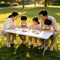 Table pliable en plastique résistante aux intempéries, portable, pour jardin, fête, camping, pique-nique