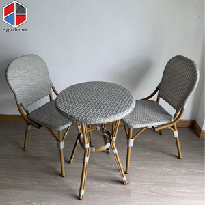 Ngoài Trời Quán Cà Phê Cửa Hàng Và <span class=keywords><strong>Bistro</strong></span> 2 Ghế Hải Quân Mây Dệt Bảng Thiết Lập - Product Image 3