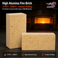 Brique réfractaire industrielle premium à haute teneur en alumine 1770°C 2000°C, perçage sur mesure pour revêtement de four électrique, vente en gros OEM