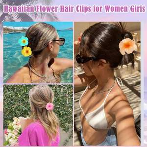 กิ๊บติดผมรูปดอกไม้ไล่เฉดสีหวานๆ สำหรับฤดูร้อน วันหยุดพักผ่อนริมชายหาด กิ๊บติดผมรูปดอกไม้ เครื่องประดับผมสำหรับผู้หญิง - Product Image 2