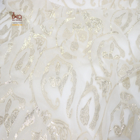 Tissu de soie de brocart de haute qualité brillant Georgette Jacquard imprimé pour les robes de mariée des filles Textiles de maison vêtements matière première