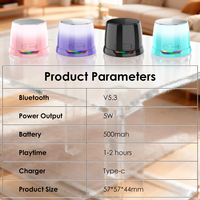 Haut-parleur Bluetooth 5.3 TWS, haut-parleur sans fil portable magnétique, charge Type-C, pour intérieur, extérieur et cadeau