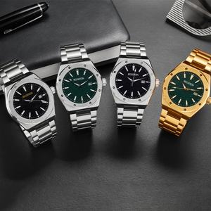 Reloj de Pulsera de Cuarzo con Esfera Dorada de Moda para Hombre, Relojes de Lujo Plateados Personalizados OEM para Hombre - Product Image 4