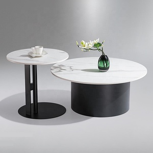 Mesas de centro redondas nórdicas de muebles de sala de estar de lujo de estilo moderno para el hogar - Product Image 6