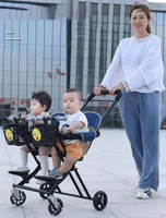 Poussette double pliable en acier inoxydable pour jumeaux, vente directe d'usine XCD Chine, pour bébés de 0 à 3 ans