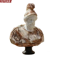 Buste de figurine masculine occidentale en pierre naturelle sculptée à la main, taille personnalisée, directement de l'usine, pour décoration intérieure