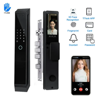 Reconnaissance faciale 3D TTLock APP Video 6068 Serrure de porte intelligente de sécurité électronique avec 6 voies de déverrouillage