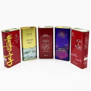 Latas de Metal Rectangulares Personalizadas de 1 Litro para Envasar Aceite de Cocina, Latas de Aceite de Oliva con Boquilla de Plástico para Uso Alimentario - Product Image 1
