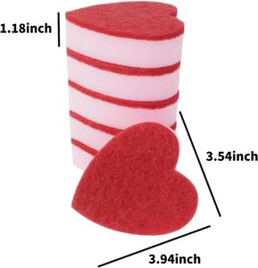 30mm Thick Heart Kitchen Sponges Dish Washing Brushes Scrouring Pad - Product Image 2