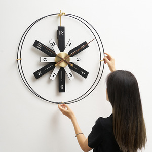 Nordic Minimalist Wall <b>Clock</b> Round <b>Battery</b> Powered Jumping Seconds Movement Living Room Decor - Product Image 1