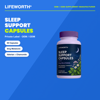LIFEWORTH Capsules de Soutien au Sommeil à la Mélatonine et à la Racine de Valériane 6mg, Camomille et Mélisse, 60 Capsules