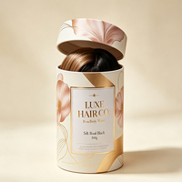 Boîte d'emballage en tube de papier pour extensions de cheveux personnalisées, boîte d'emballage en carton kraft, boîtes d'emballage cylindriques pour cosmétiques
