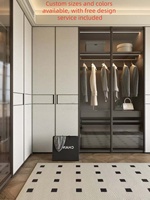 Armoire de chambre contemporaine personnalisable avec éclairage LED, écologique, résistante à l'humidité, durable, gain de place, suspendue
