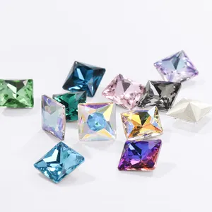 Xichuan Princess Persegi Pointback Mewah Kristal Batu Strass K9 3D Kaca Membuat Perhiasan Garmen DIY Aksesori Dekorasi Berlian Imitasi