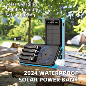 Power Bank <span class=keywords><strong>Solare</strong></span> Portatile 2025 con Luce LED Impermeabile Caricatore Esterno con Cavi Integrati USB ad Alta Capacità per Viaggi - Product Image 2