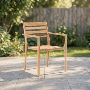 Modern <b>Outdoor</b> Solid Teak Waterproof Eco-Friendly Durable Stacking Armchair Garden Patio Dining <b>Chair</b> for Home Office Hotel - Product Image 3