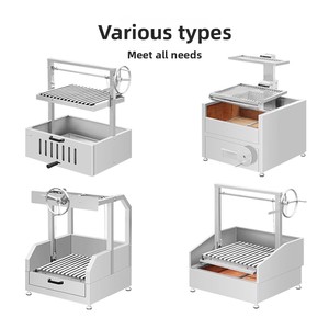 Barbecue portable en acier inoxydable de style argentin Santa Maria, hauteur réglable, volant, démontable, pour extérieur, au charbon de bois, parrilla, camping - Product Image 5