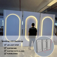 LEDA Panneau ovale de fond de scène pour photos de mariage à LED personnalisé Panneau de bienvenue Panneau de fond en arc en PVC en acrylique blanc