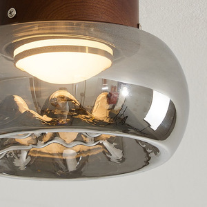 New Chinese Style Corridor Ceiling Light American Retro Walnut Wood Glass Solid <b>Bedroom</b> Bedside Decorative Pendant Lamp - Product Image 4