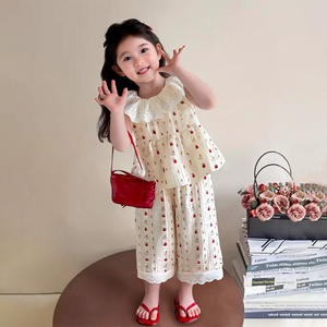 Abbigliamento per Bambine da 0 a 10 Anni, Set Moda Due Pezzi con Maglietta Senza Maniche e <span class=keywords><strong>Pantaloni</strong></span> - Product Image 3