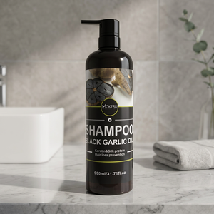 Custom Organic 100% Natural Leave-In Conditioner Hair Care Set Wholesale Black Garlic Oil Cream Form Private Label <b>Shampoo</b> - Product Image 4