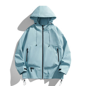 Chaqueta Bomber Larga Unisex con Capucha, Estilo Simple, para Escalada al Aire Libre, Impermeable y Cortavientos, con Logotipo Personalizado, Venta al Por Mayor de Fábrica - Product Image 5