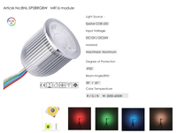 Module de lampe spot LED RGBW Benory 8W Loxone 2700K moderne en aluminium, MR16 COB LED encastré DC24V CRI95 60 degrés, montage encastré