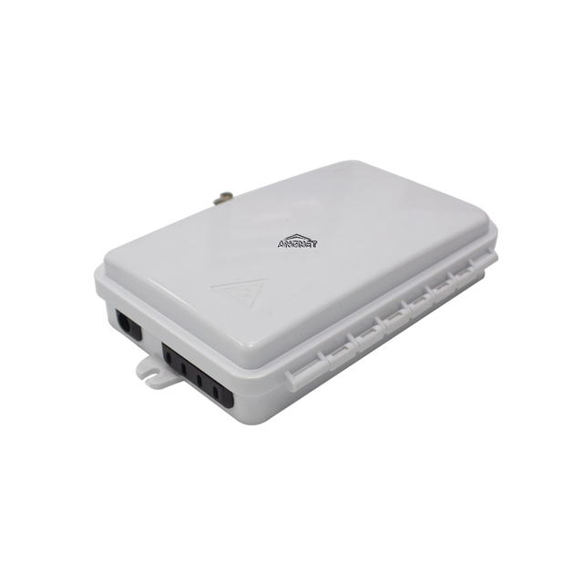 FTTH 4 Core Fiber Optic Terminal Box Outdoor Fiber Distribution Enclosure ABS+PC Telecom White Box