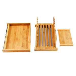 Máquina cortadora de pan ecológica de bambú industrial comercial de 4mm con bandeja para migas y cuchillo para restaurantes y panaderías - Product Image 6