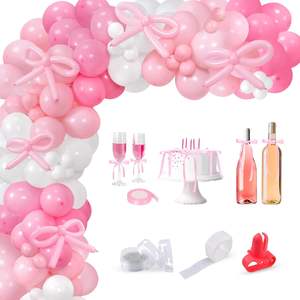 160 pièces arc de <span class=keywords><strong>ballon</strong></span> arc rose arc rose arc ballons longs et <span class=keywords><strong>ruban</strong></span> de Satin pour fille décorations de fête d'anniversaire - Product Image 6