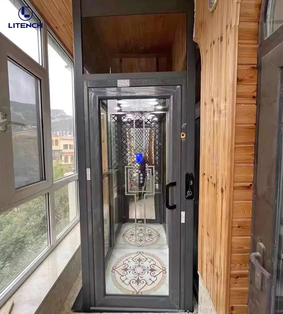 Ascensor doméstico 2 pisos 0,3 m/seg residencial hidráulico ascensor doméstico para una persona con aprobación CE