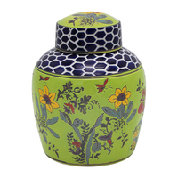 Pot en céramique vert vif peint à la main Qianrui, décoration en céramique haut de gamme, OEM/ODM, décoration de bureau multifonctionnelle et rangement pour la maison