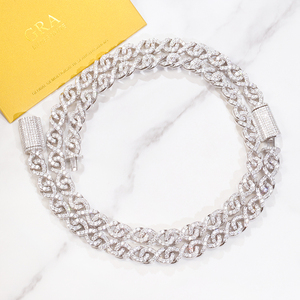 <span class=keywords><strong>Cadena</strong></span> Cubana <span class=keywords><strong>de</strong></span> Moissanita Fashion Infinity Link <span class=keywords><strong>de</strong></span> 9mm <span class=keywords><strong>de</strong></span> Ancho, <span class=keywords><strong>Cadena</strong></span> <span class=keywords><strong>de</strong></span> Plata Sólida 925, Collar Hip Hop, <span class=keywords><strong>Cadena</strong></span> Cubana <span class=keywords><strong>de</strong></span> Moissanita VVS - Product Image 1