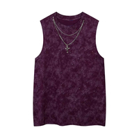 Lässiges ärmelloses Hip-Hop-T-Shirt für Herren High-Street-Design Inspiriert Locker sitzende Ketten Atmungsaktive modale Strickweste Großhandel