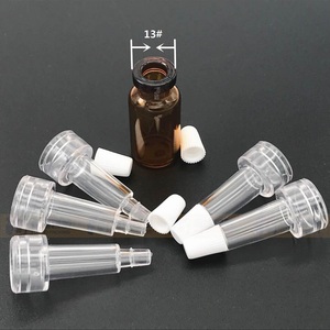 Tapa cuentagotas de punta dispensadora <span class=keywords><strong>13</strong></span> #20 # forma acampanada de cuerno tapa de plástico transparente para ampolla botella de penicilina 13MM 20MM - Product Image 4