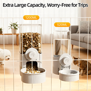 Stock local en Polonia: Set 2 en 1 de comedero y bebedero automático para gatos, dispensador de agua por gravedad para colgar en jaulas, estación de alimentación para mascotas, Dropshipping UE - Product Image 5
