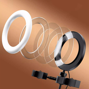 Anillo de Luz LED para Selfies, Portátil, Mini USB, de 6 Pulgadas, con 2 Celulares, Iluminación Fotográfica de Belleza Móvil, Precio Económico - Product Image 3