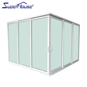 Hurricane NFRC <span class=keywords><strong>NOA</strong></span> AS2047 Revestimiento en polvo estándar Doble vidrio Perfil <span class=keywords><strong>de</strong></span> aluminio Puerta corredera Puertas <span class=keywords><strong>de</strong></span> impacto <span class=keywords><strong>de</strong></span> esquina L personalizadas - Product Image 5