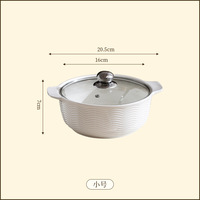 Grand ensemble de bols à soupe en céramique, design double anse en verre, compatible gaz et induction, pour usage domestique, épaissi