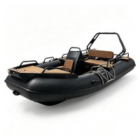 Bateau pneumatique à coque en aluminium Hypalon noir DV430 430 cm avec console